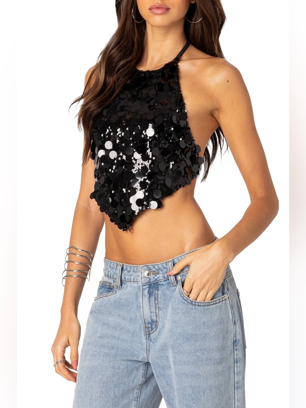 Edikted - NWOT Black Sequin Top
